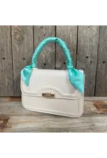 TWILLY SOLID TURQUOISE SKINNY NECK SCARF