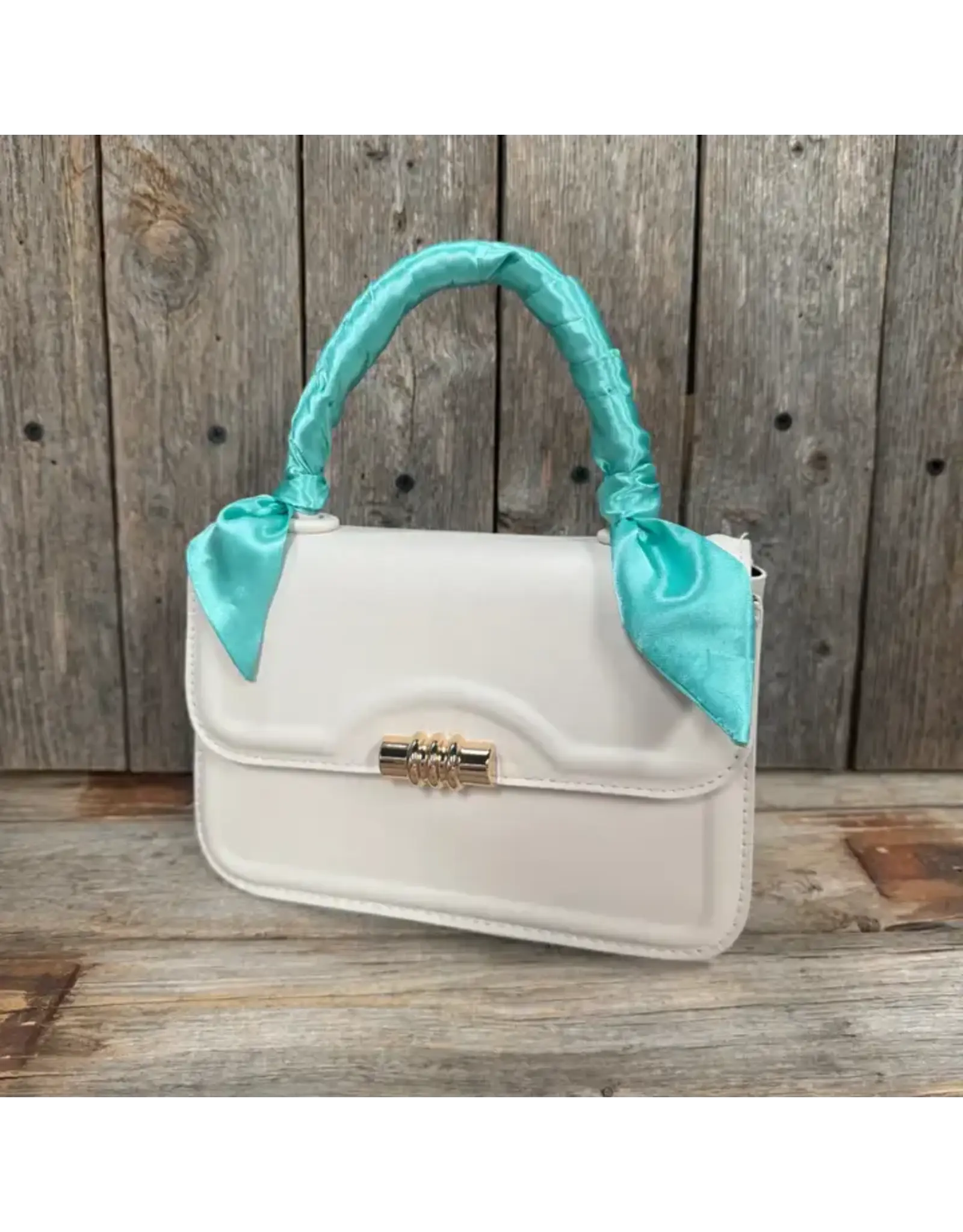 TWILLY SOLID TURQUOISE SKINNY NECK SCARF