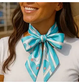 TWILLY TURQUOISE WHITE ABSTRACT