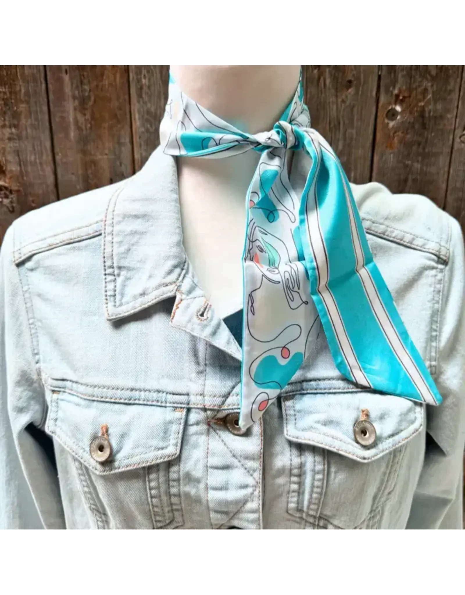 TWILLY TURQUOISE WHITE ABSTRACT