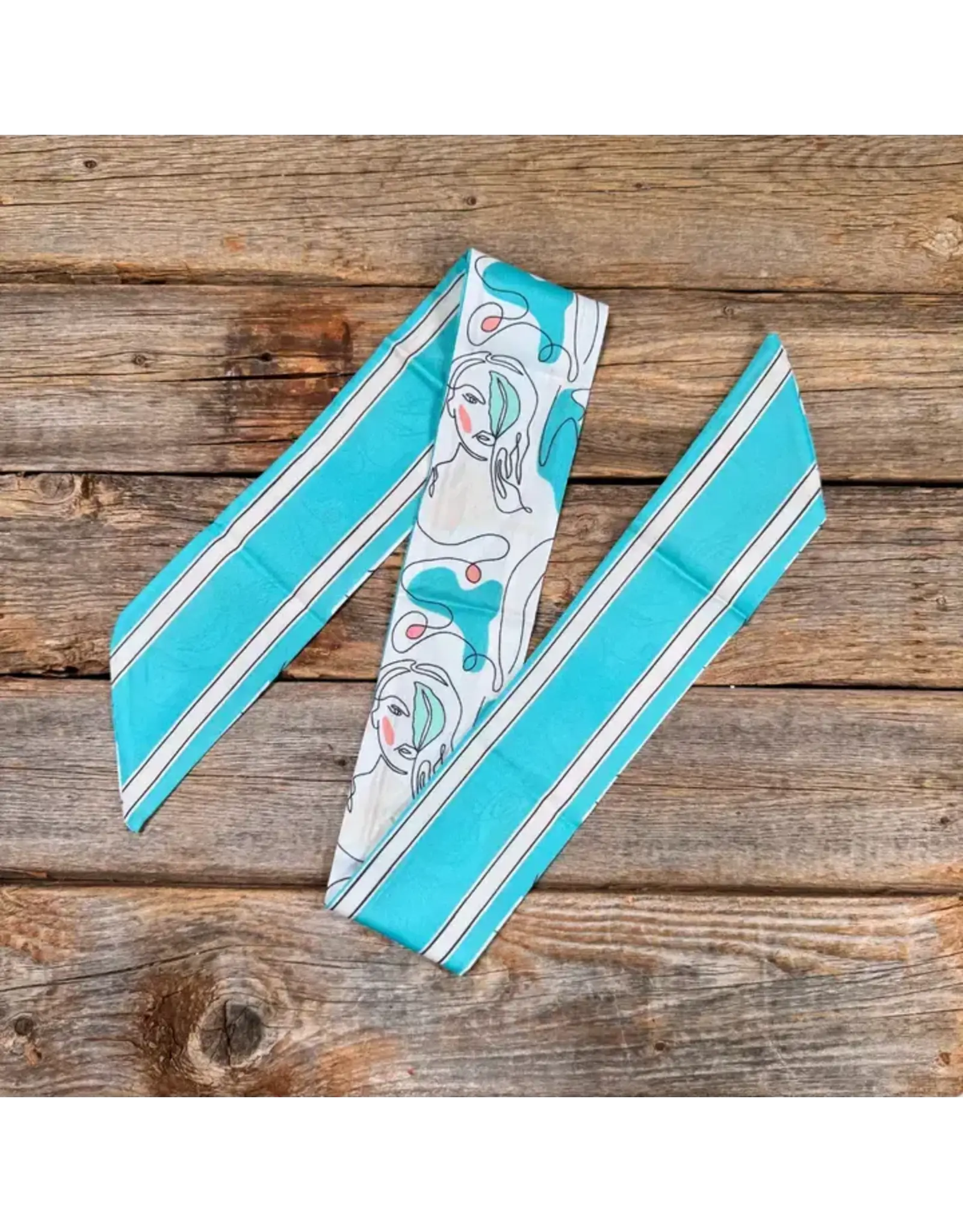 TWILLY TURQUOISE WHITE ABSTRACT