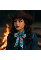 TWILLY TURQUOISE WITH PINK FLOWERS