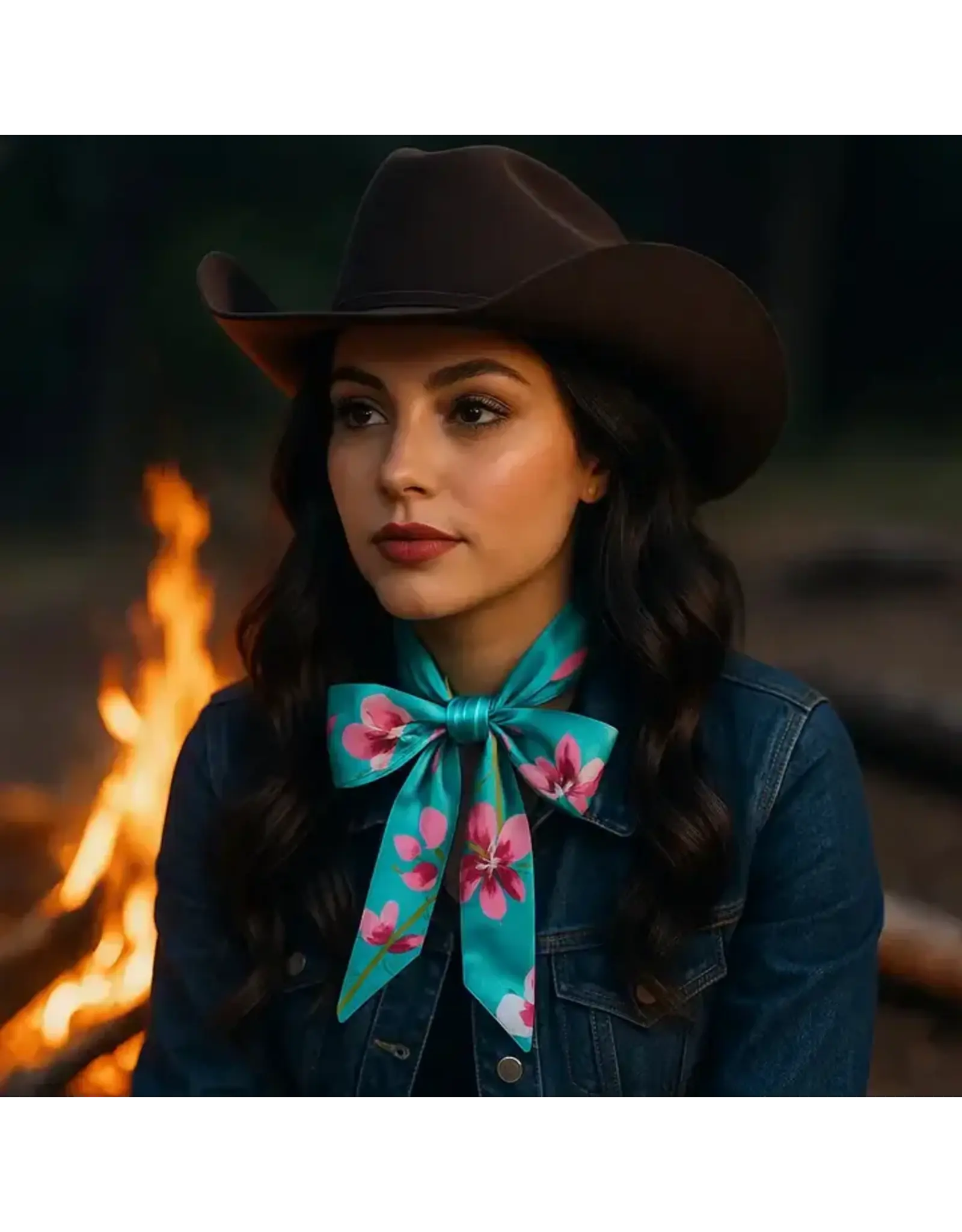 TWILLY TURQUOISE WITH PINK FLOWERS