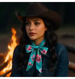 TWILLY TURQUOISE WITH PINK FLOWERS