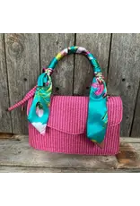 TWILLY TURQUOISE WITH PINK FLOWERS