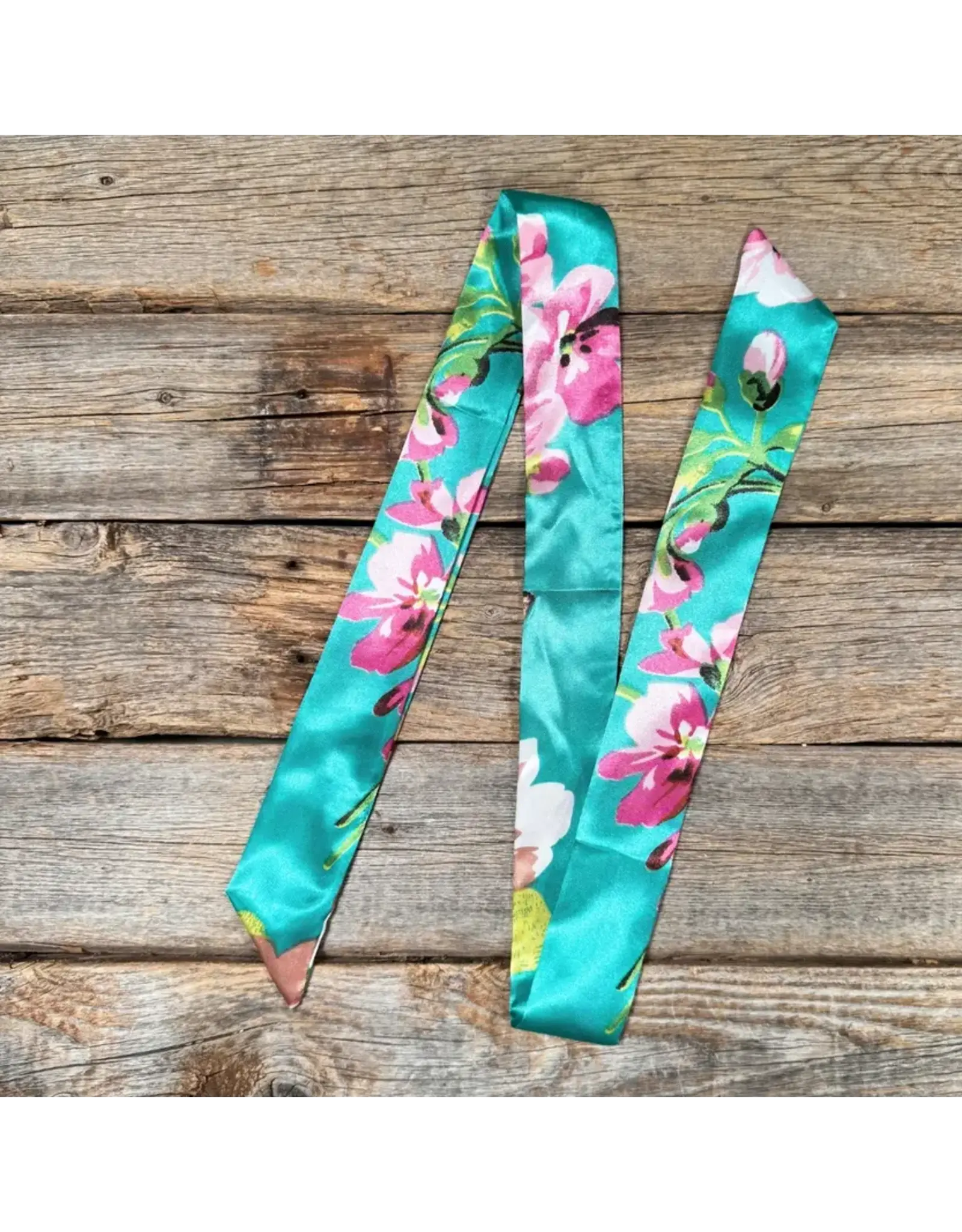 TWILLY TURQUOISE WITH PINK FLOWERS