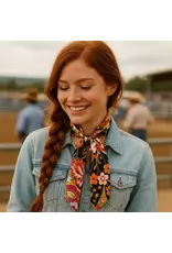 TWILLY BLACK WITH LEOPARD PATTERN AND FLOWERS