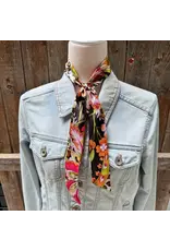 TWILLY BLACK WITH LEOPARD PATTERN AND FLOWERS