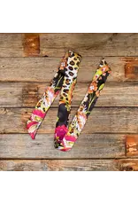 TWILLY BLACK WITH LEOPARD PATTERN AND FLOWERS