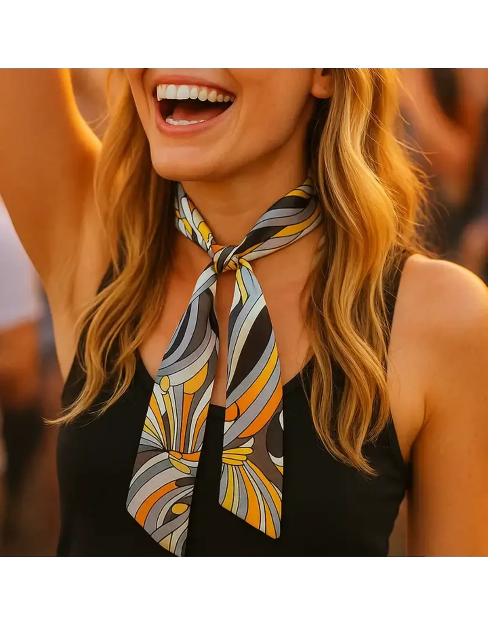 TWILLY YELLOW AND GRAY GEOMETRIC PRINT