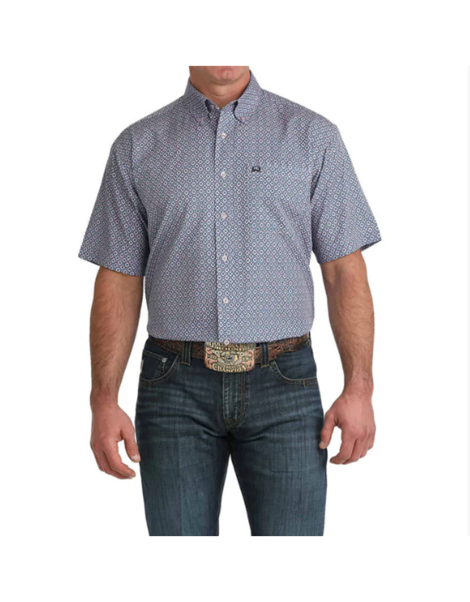 CINCH SHIRT MNS S/S ARENAFLEX LILAC PRINT
