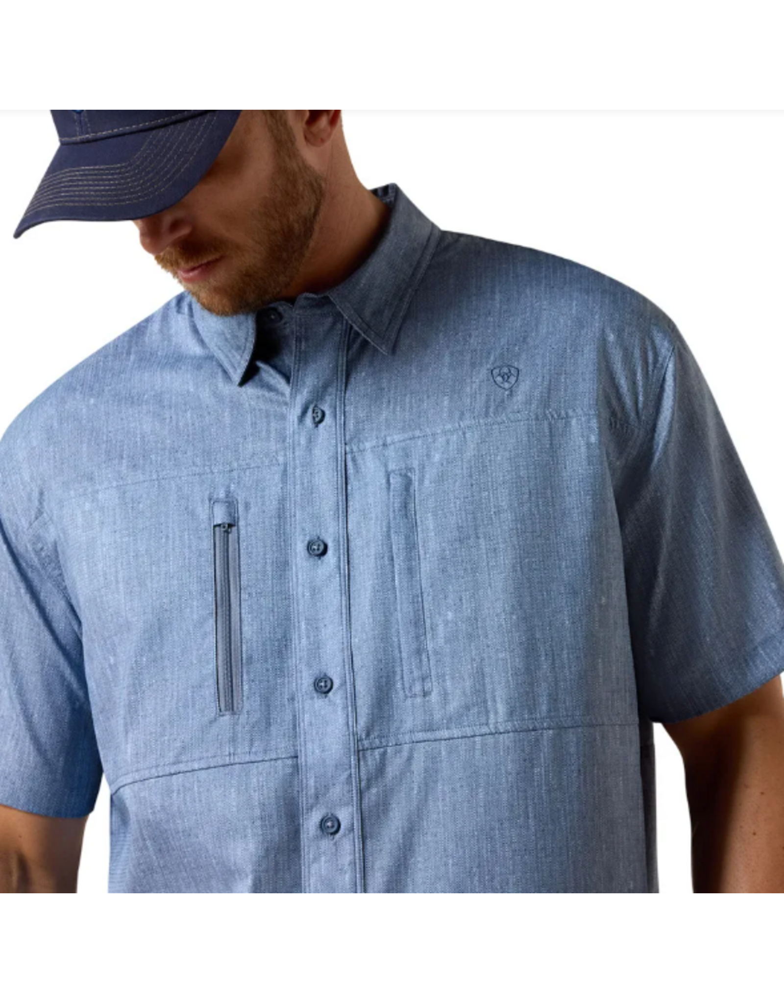 ARIAT SHIRT MNS S/S PRINTED VENTTEK CAPTAIN'S BLUE