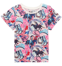 SHIRT GIRLS S/S GRAPHIC COWGIRL