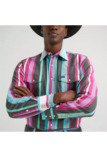 SHIRT MNS L/S BRUSHPOPPER SNAP VINTAGE PK/OG/TQ