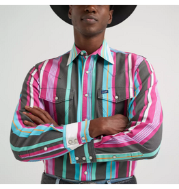 SHIRT MNS L/S BRUSHPOPPER SNAP VINTAGE PK/OG/TQ