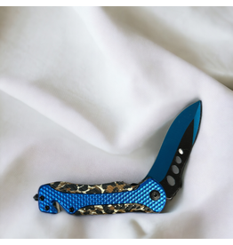 KINFE CIRCLE SH 5" BLADE WRECKER BLUE & LEOPARD