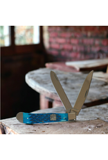 KNIFE TWISTED X BLUE BASKET WEAVE HANDLE DOUBLE BLADE