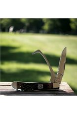 KNIFE TWISTED X SERRATED BLADE WITH HOOF PICK BLACK