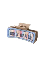 CLAW CLIP TAN WITH LEATHER PATCH MULTICOLOR YEEHAW