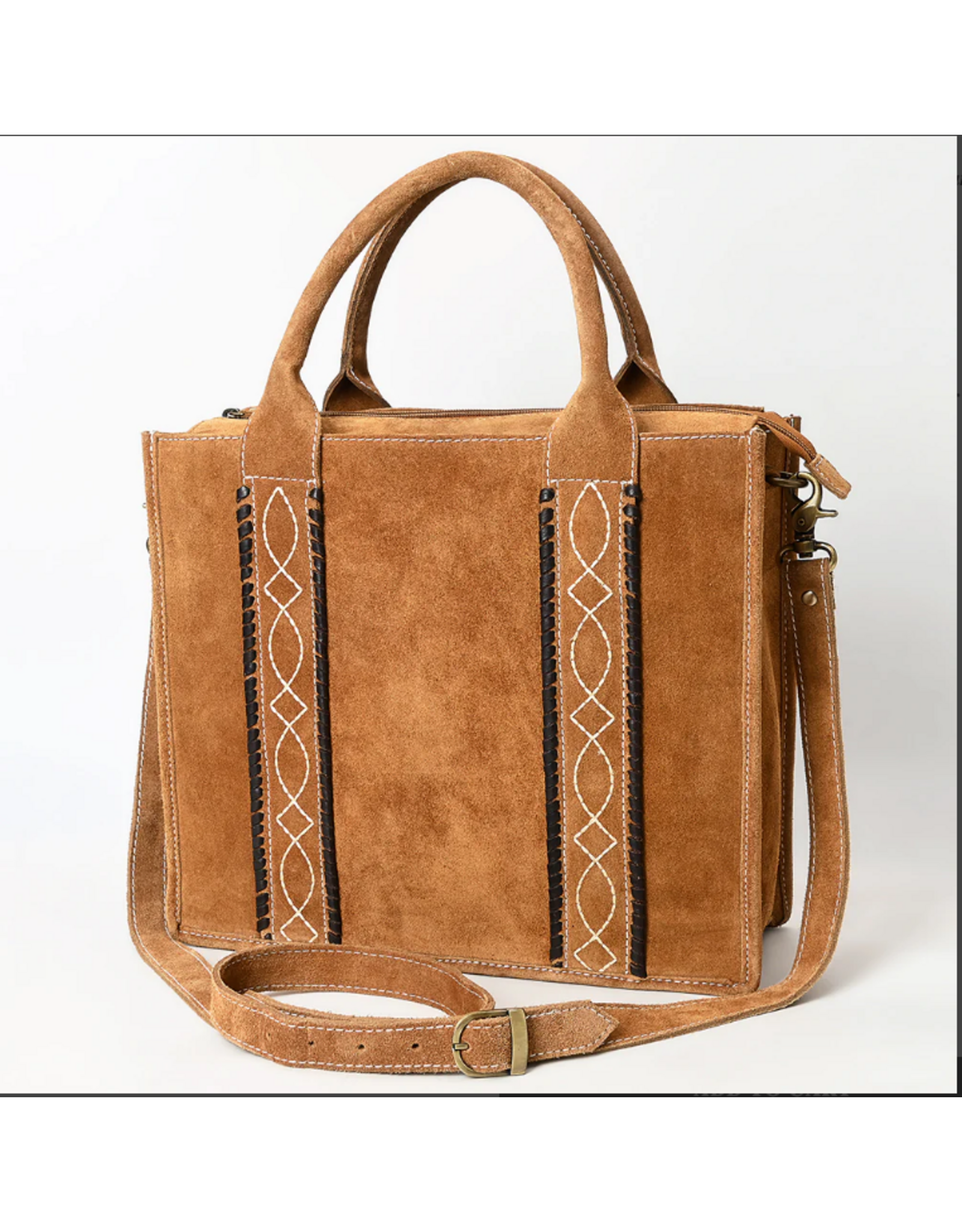 PURSE AD TOTE WESTERN SUEDE LEATHER