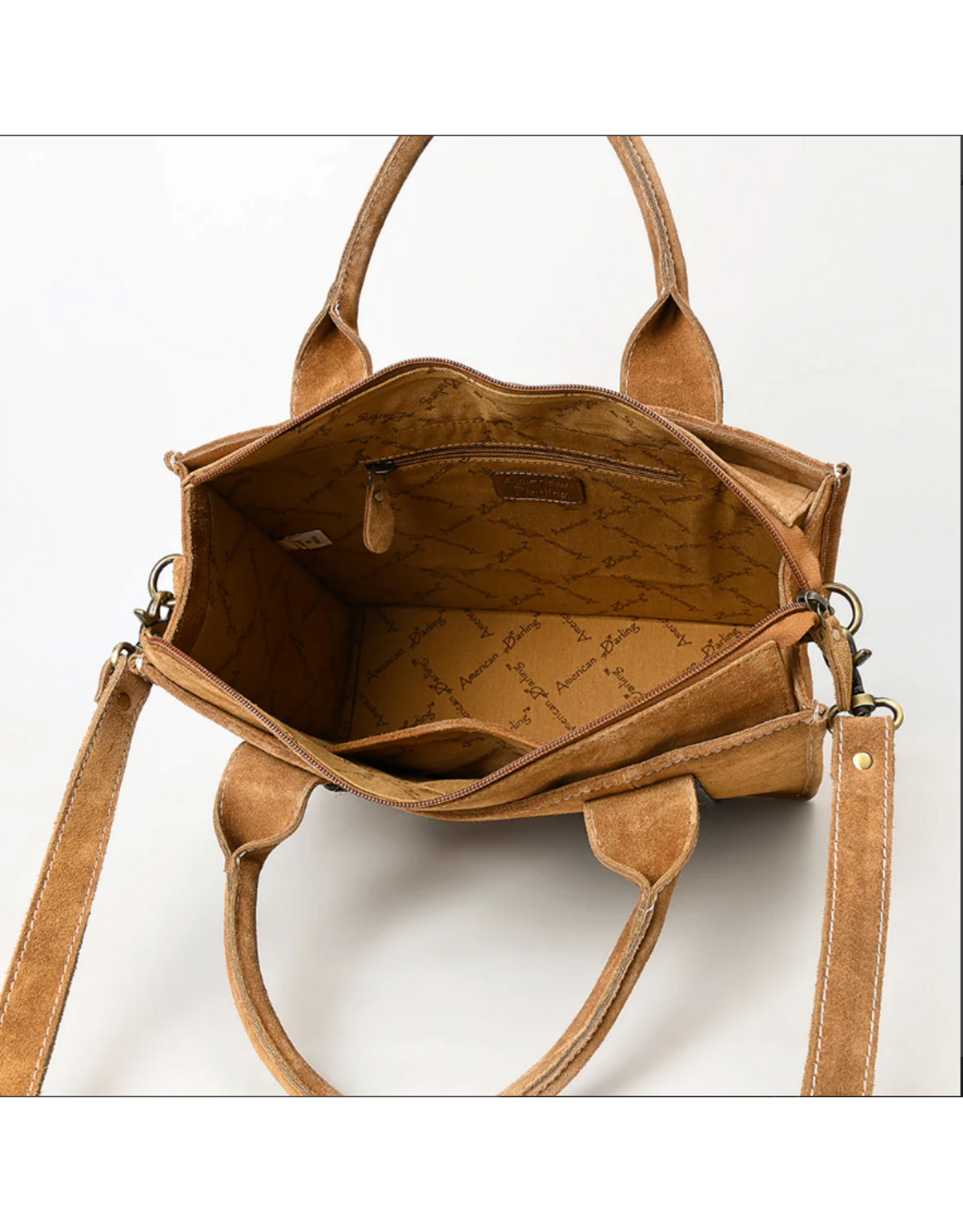 PURSE AD TOTE WESTERN SUEDE LEATHER