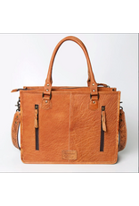 PURSE AD TOTE TOOLED LEATHER WITH SADDLE BLANKET TURQ