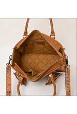 PURSE AD TOTE TOOLED LEATHER WITH SADDLE BLANKET TURQ