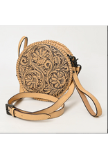 PURSE AD CANTEEN ROUND TOOLED LEATHER