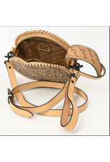 PURSE AD CANTEEN ROUND TOOLED LEATHER