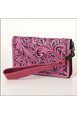 WALLET WOMENS AD TOOLED LEATHER PINK
