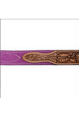 BELT AD PINK SUEDE, TOOLED LEATHER