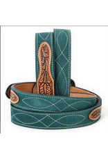 BELT AD GREEN SUEDE, TOOLED LEATHER