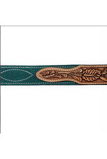 BELT AD GREEN SUEDE, TOOLED LEATHER