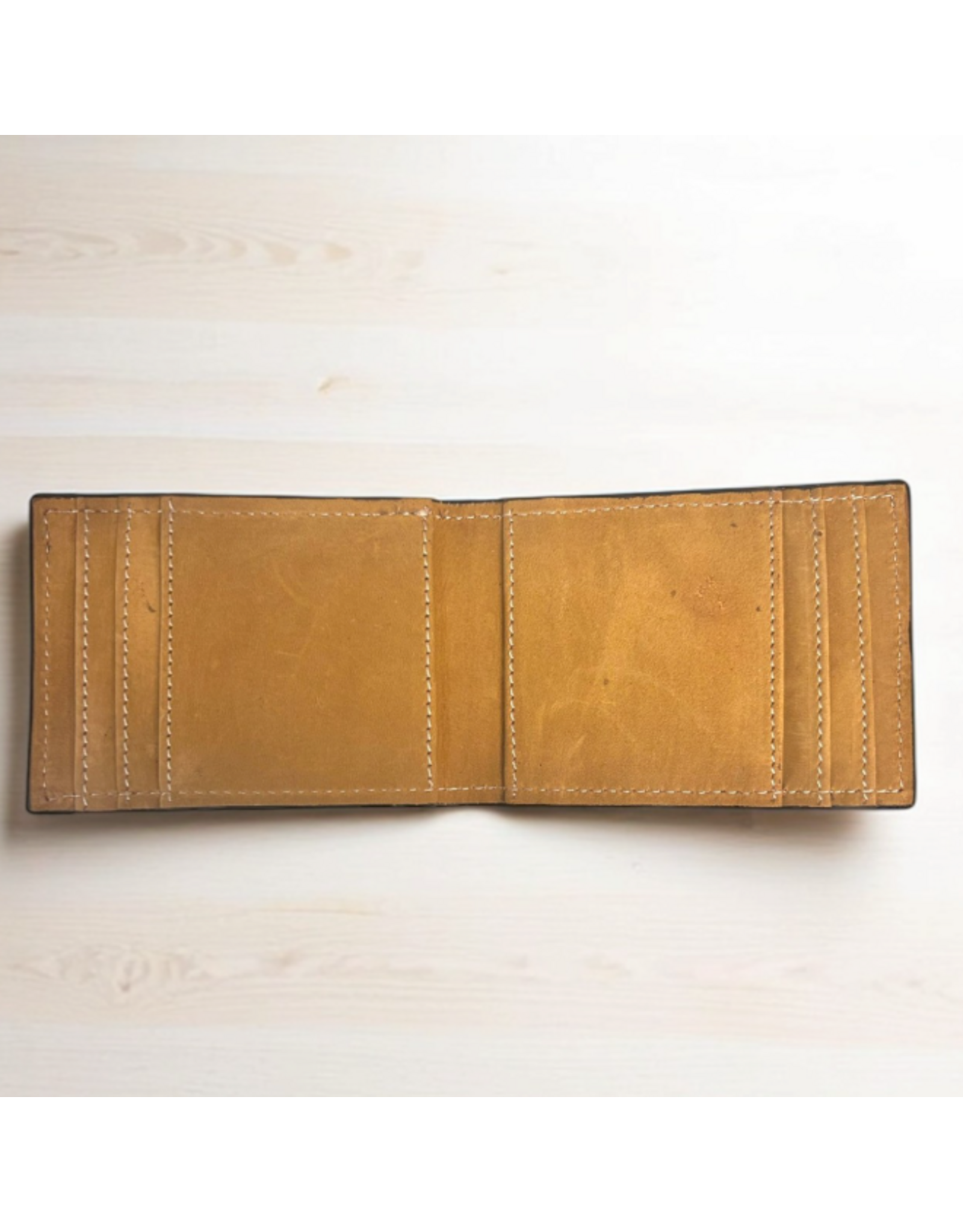 WALLET MENS LEATHER MONEY CLIP DIAGONAL TOOLED STRIP