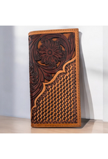 TWISTED X WALLET  MENS LEATHER RODEO WALLET BASKET WEAVE/ FLORAL