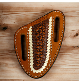 TWISTED X KNIFE SHEATH TWISTED X LEATHER NATURAL SNOWFLAKE WITH RH 4"