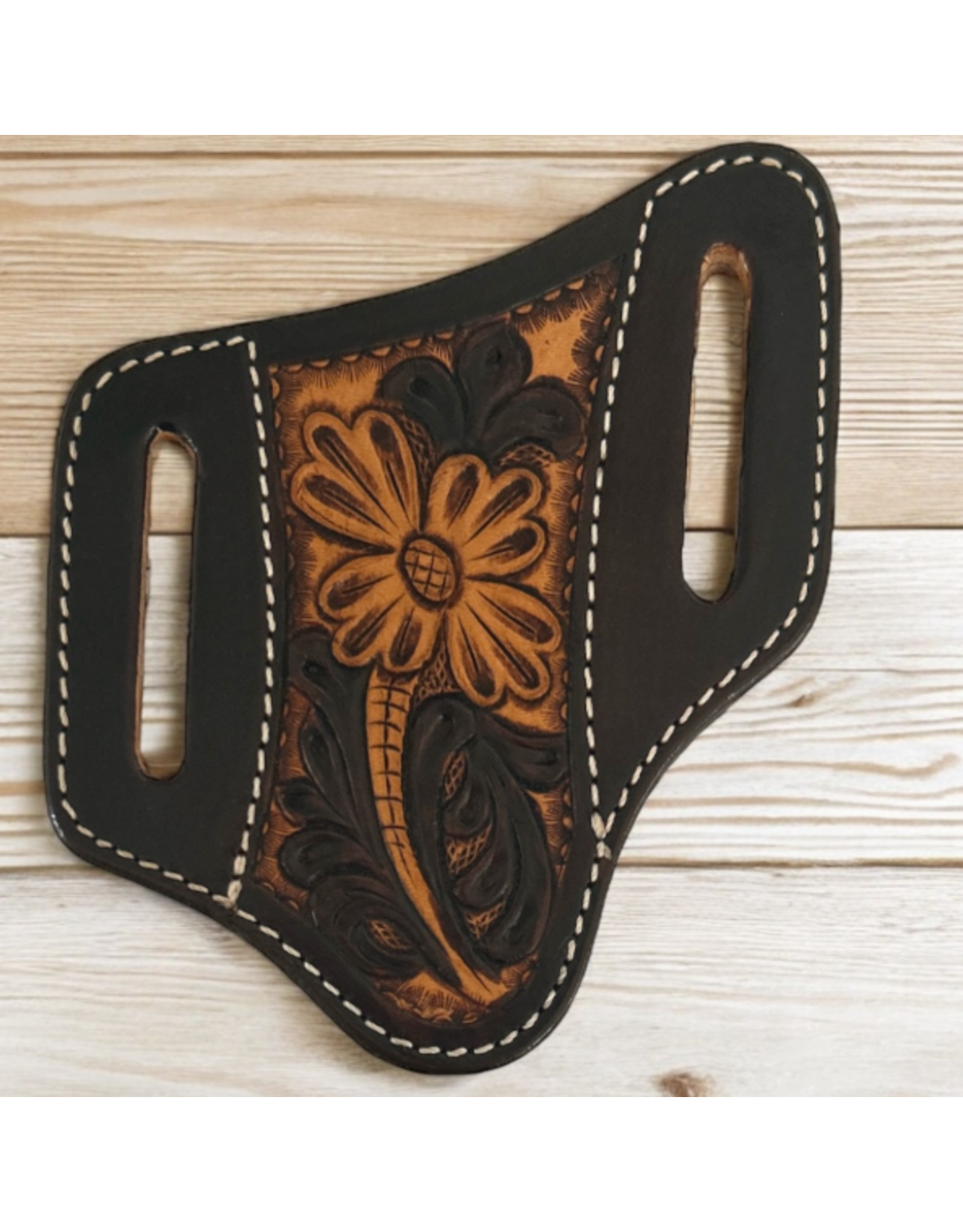 TWISTED X KNIFE SHEATH TWISTED X LEATHER TWO TONED FLORAL TOOLING