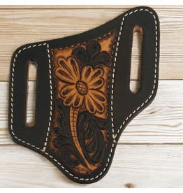 TWISTED X KNIFE SHEATH TWISTED X LEATHER TWO TONED FLORAL TOOLING