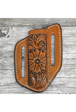 TWISTED X KNIFE SHEATH LEATHER CONTOURED FLORAL WASH