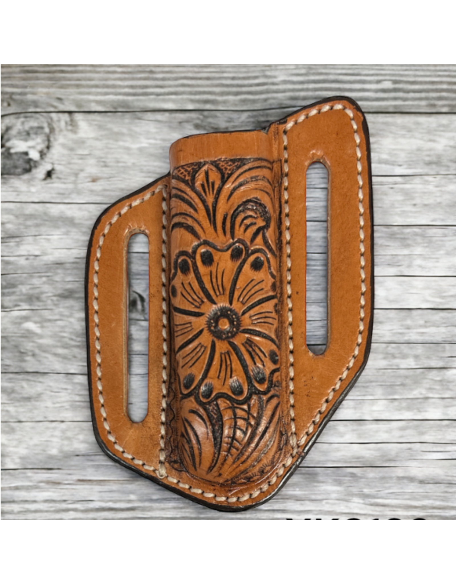 TWISTED X KNIFE SHEATH LEATHER CONTOURED FLORAL WASH