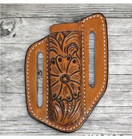 TWISTED X KNIFE SHEATH LEATHER CONTOURED FLORAL WASH