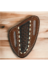 TWISTED X KNIFE SHEATH LEATHER TWISTED X CHESTNUT SNOWFLAKE RH 4"