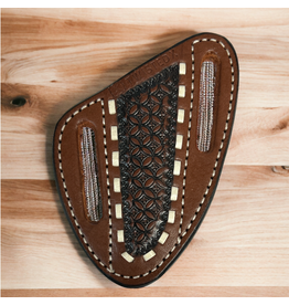TWISTED X KNIFE SHEATH LEATHER TWISTED X CHESTNUT SNOWFLAKE RH 4"