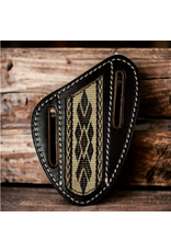 TWISTED X KNIFE SHEATH LEATHER DARK BROWN HITCH CLOTH CENTER