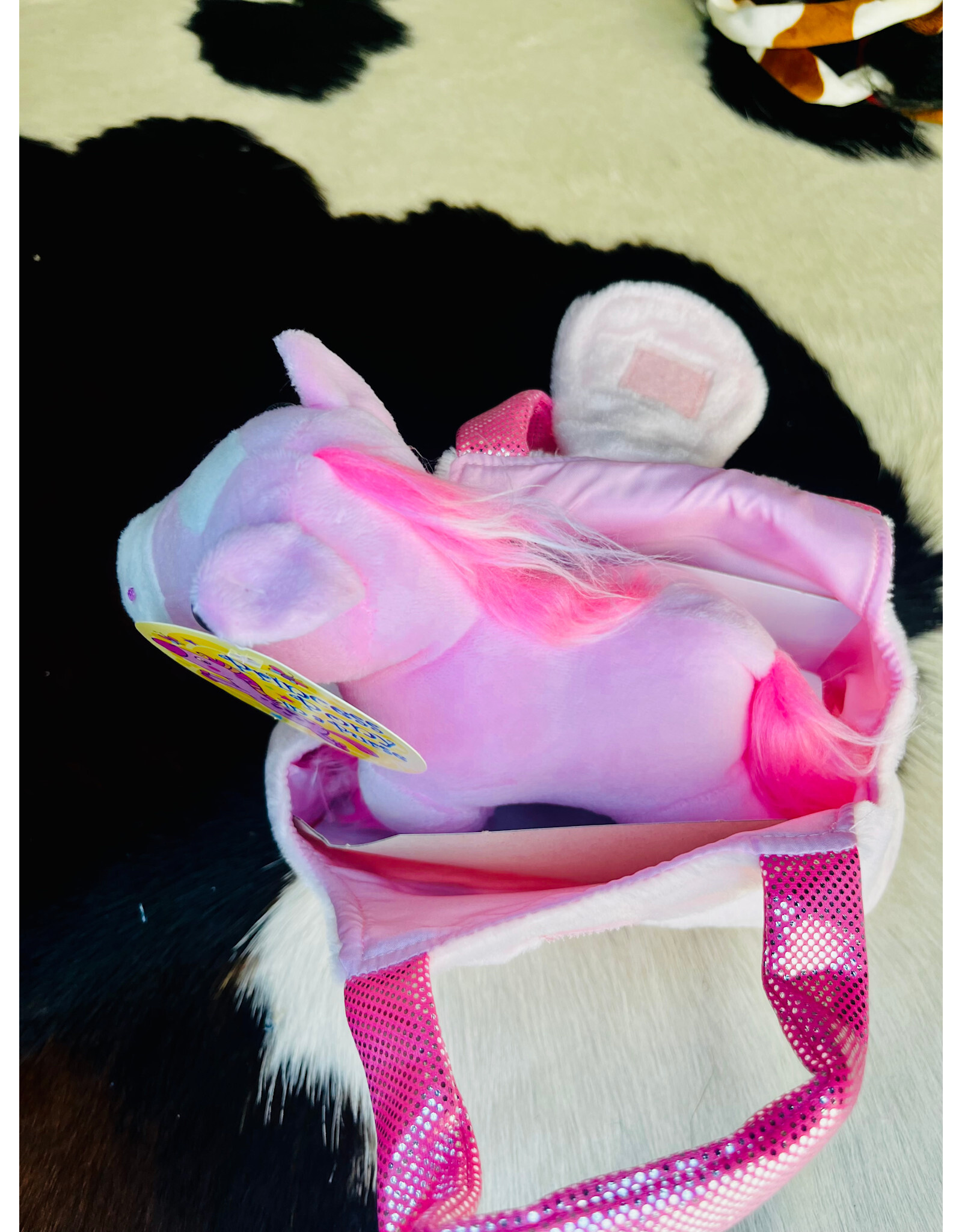 TOY PINK PLUSH PONY IN PINK CARRY PURSE