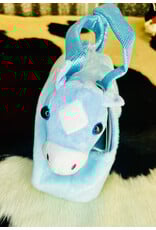 TOY BLUE PLUSH PONY IN BLUE CARRY PURSE