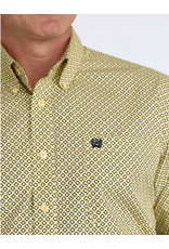 CINCH SHIRT MNS L/S BUTTON UP PRINT DIAMOND YELLOW