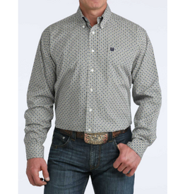 CINCH SHIRT MNS L/S BUTTON UP PRINT FLORAL CIRCLE YLW/BL