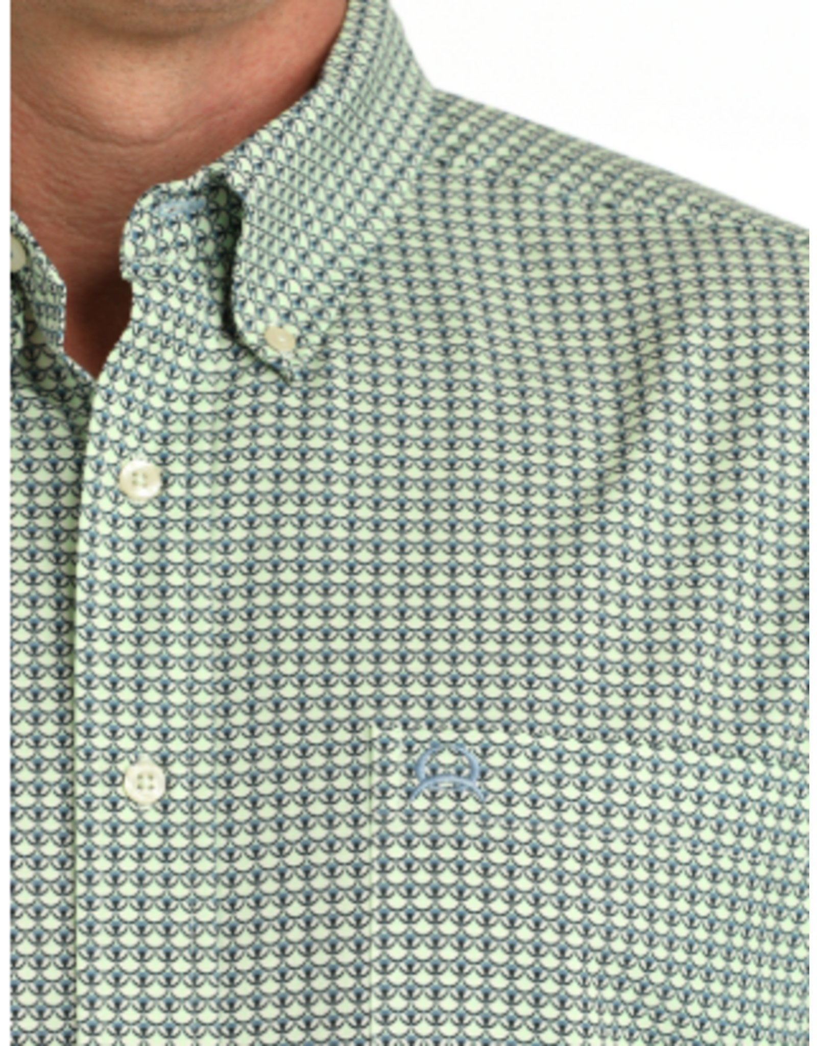 CINCH SHIRT MNS L/S BUTTON UP PRNT GREEN ARENAFLEX