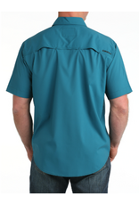 CINCH SHIRT MNS S/S BTTN UP ARENAFLEX SOLID TEAL